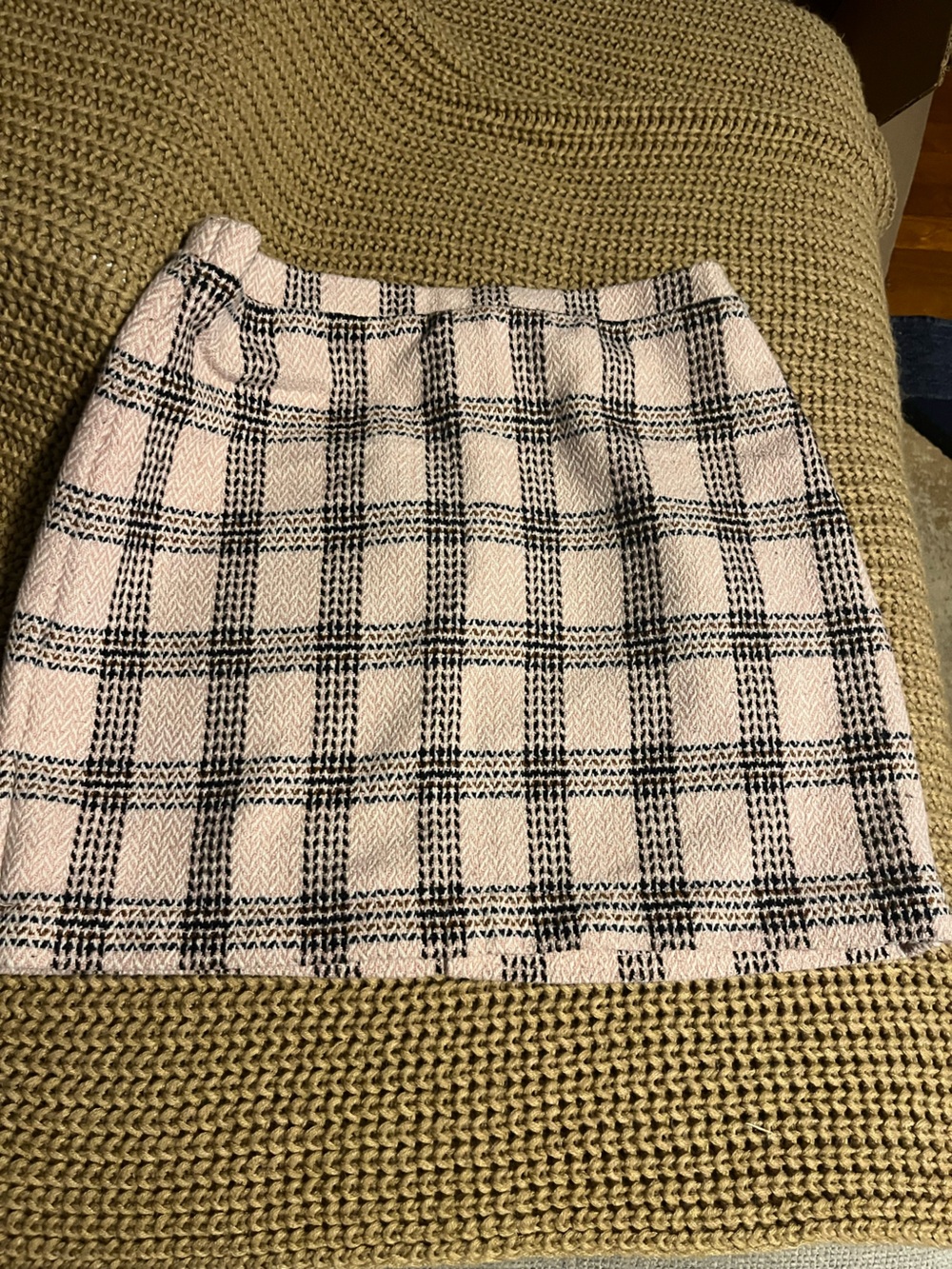 wild fable Pink and Black Plaid A-Line Skirt